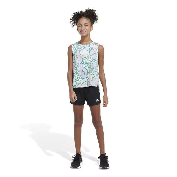 Adidas Big Girls Sleeveless All Over Print Tank Top Blue With Multicolor Large - Picture 1 of 7